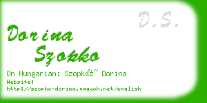 dorina szopko business card